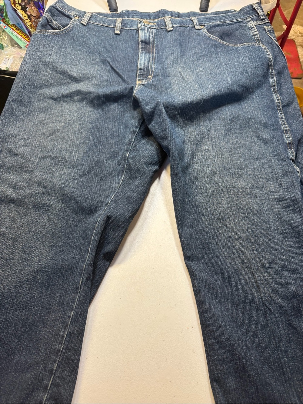 Wrangler Rugged Wear Relaxed Fit Denim Blue Jeans Men's Size 44x32
